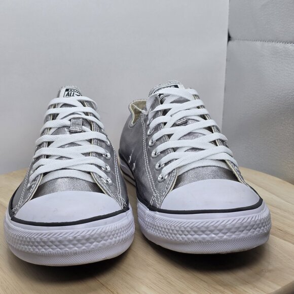 Converse 153180F Unisex CTAS Ox Sneaker M10US Black/White /Silver - Picture 2 of 11